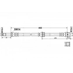 4074 elastyczny przewód hamulcowy OEM: 34301165074 BMW E46 tył